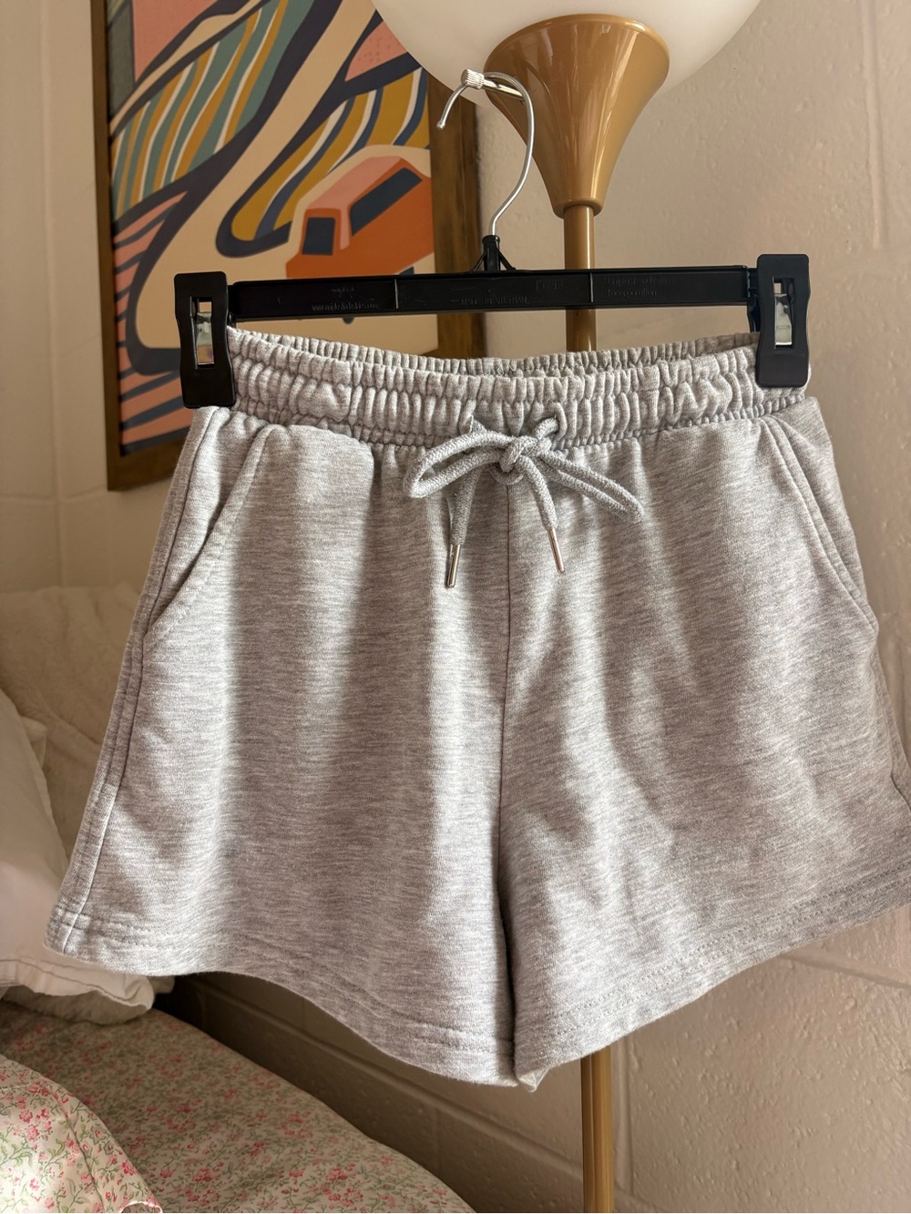 Light Gray Women's Athletic Drawstring Shorts